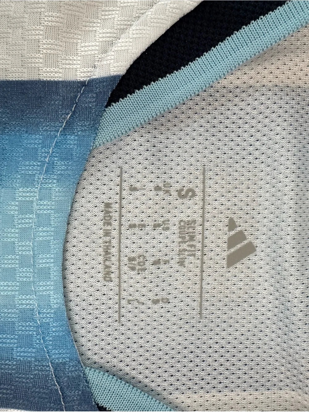 Argentina Stripe Soccer Jersey - Light Blue and White